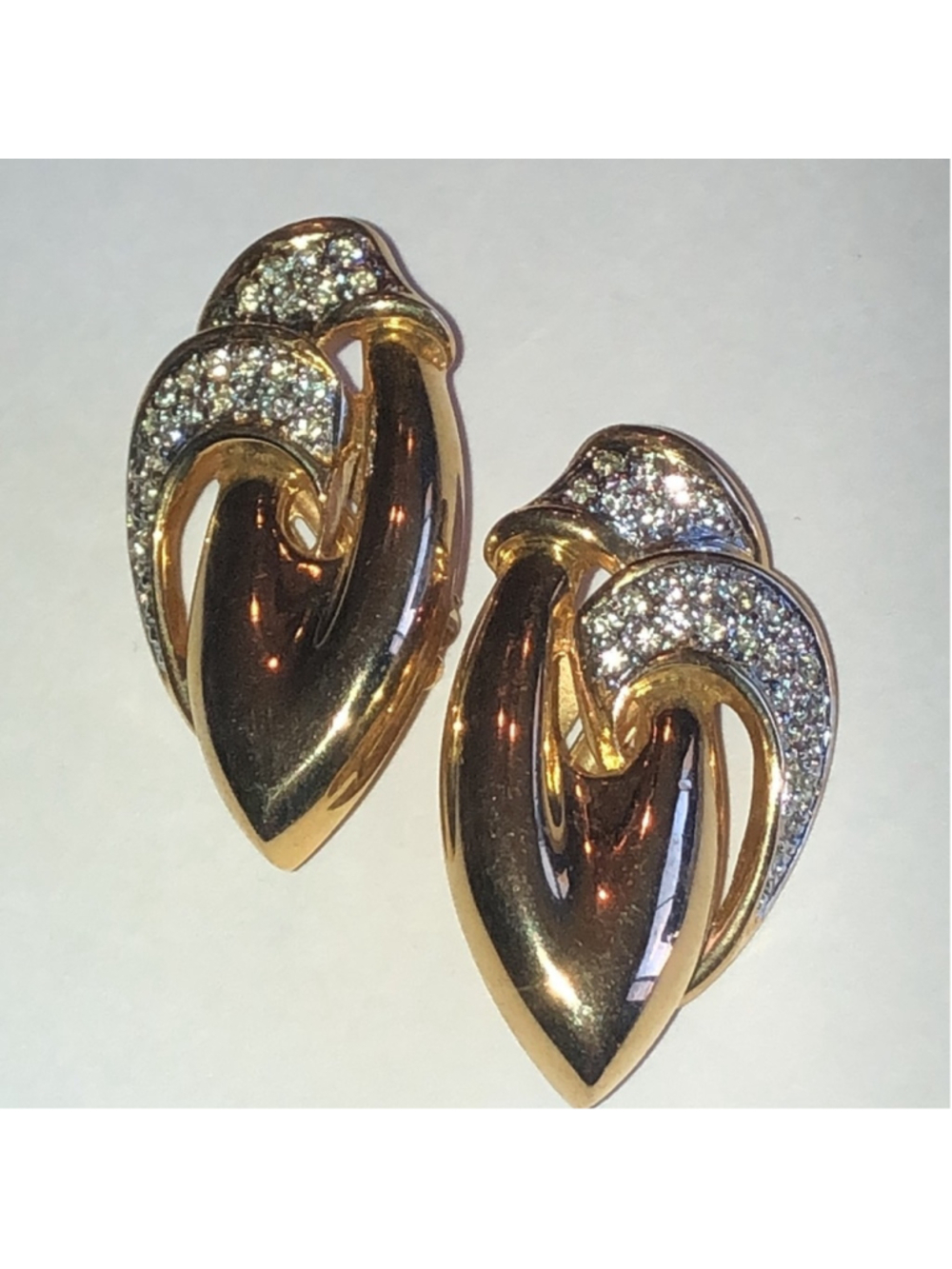 Piscitelli Elegant Vintage Gold Tone Rhinestone Retro Boho Earrings